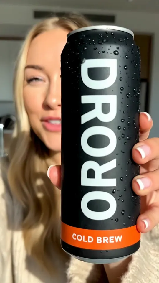 First frame of the DROVO Cold Brew ad made by Veo 3.1, take 1